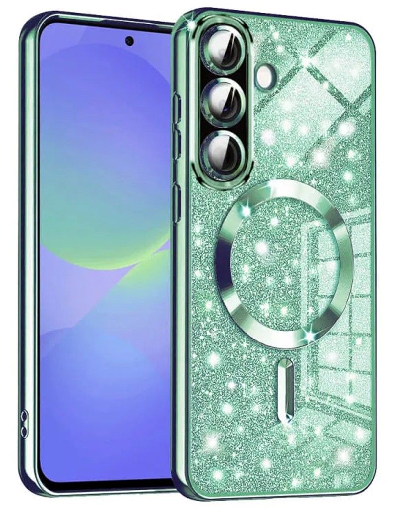 Techsuit Samsung Galaxy A36 5G / A56 5G Magsafe Luxury Glitter Θήκη Σιλικόνης - Light Green