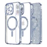 Techsuit iPhone 15 Pro Max MagSafe Luxury Glitter Θήκη με Πλαίσιο Σιλικόνης Διάφανη - Light Blue