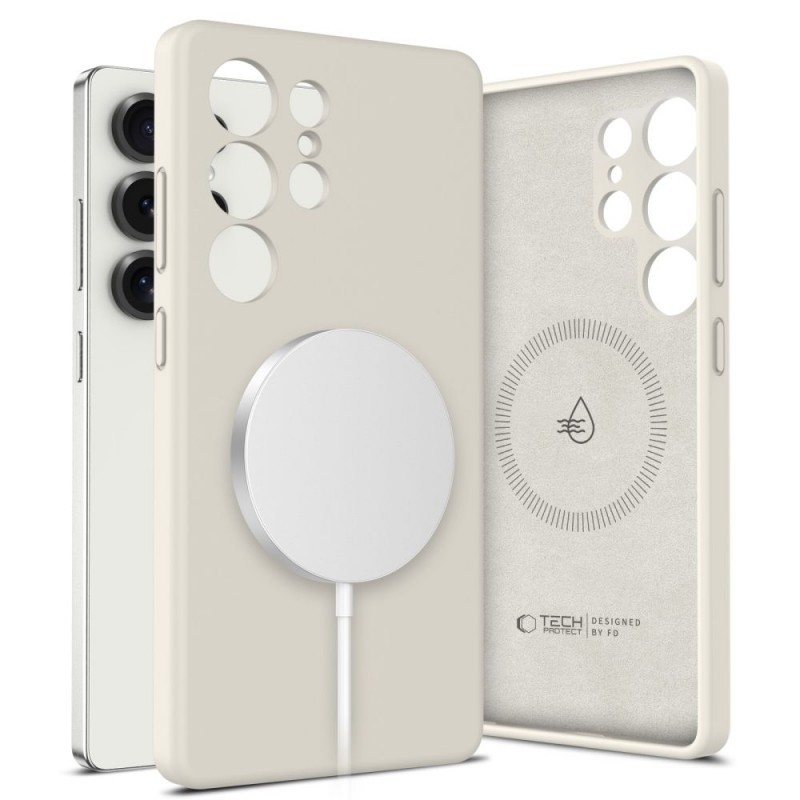 Tech-Protect Samsung Galaxy S25 Ultra 5G MagSafe Liquid Silicone Θήκη Σιλικόνης - Cosmic Latte