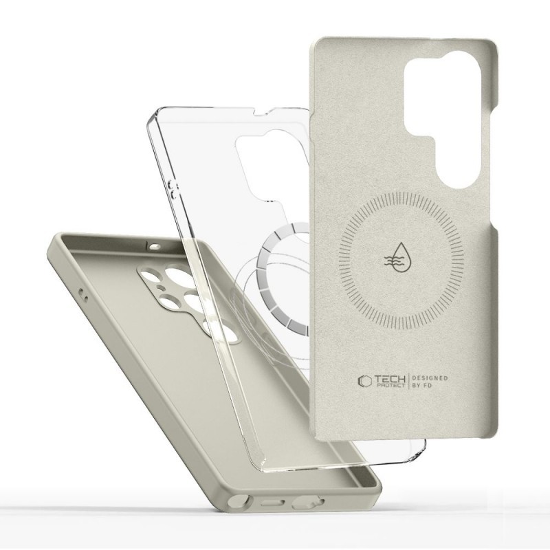 Tech-Protect Samsung Galaxy S25 Ultra 5G MagSafe Liquid Silicone Θήκη Σιλικόνης - Cosmic Latte