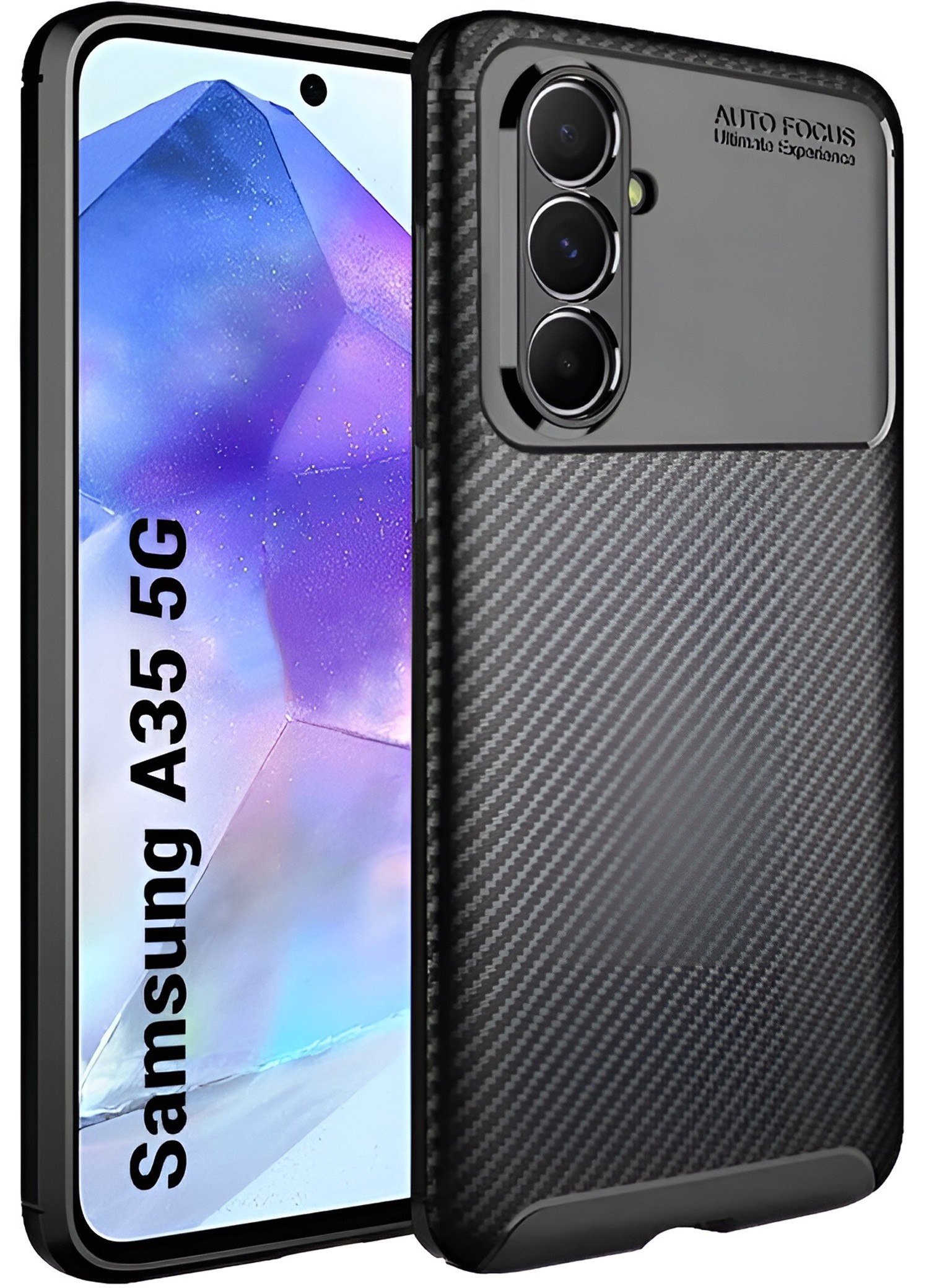 Techsuit Samsung Galaxy A05s CarbonFiber Θήκη Σιλικόνης TPU - Black