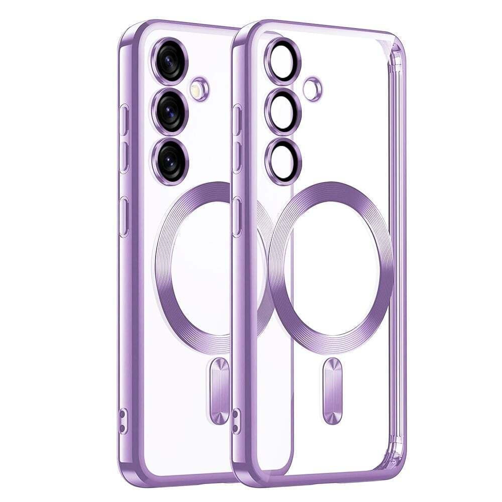 Techsuit Samsung Galaxy S25 MagSafe Luxury Crystal Θήκη Σιλικόνης Διάφανη - Light Purple