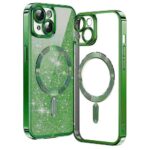 Techsuit iPhone 15 MagSafe Luxury Glitter Θήκη με Πλαίσιο Σιλικόνης Διάφανη - Deep Green
