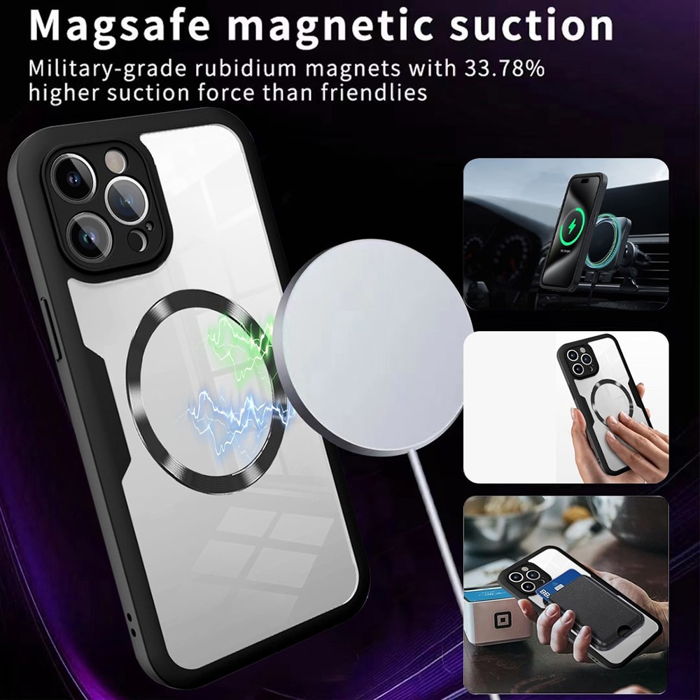 Techsuit iPhone 16 Colorverse 360 Θήκη με Πλαίσιο Σιλικόνης Διάφανη - Black