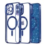 Techsuit iPhone 15 Pro Max MagSafe Luxury Crystal Θήκη Με Πλαίσιο Σιλικόνης Διάφανη - Deep Blue