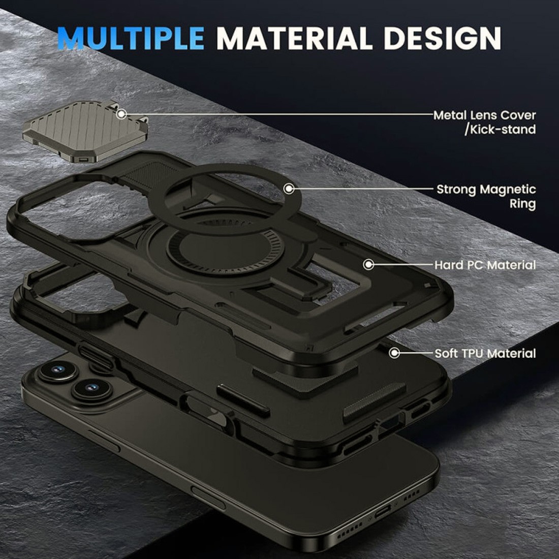 Techsuit iPhone 15 MagSafe CamVault Θήκη Σκληρή - Black