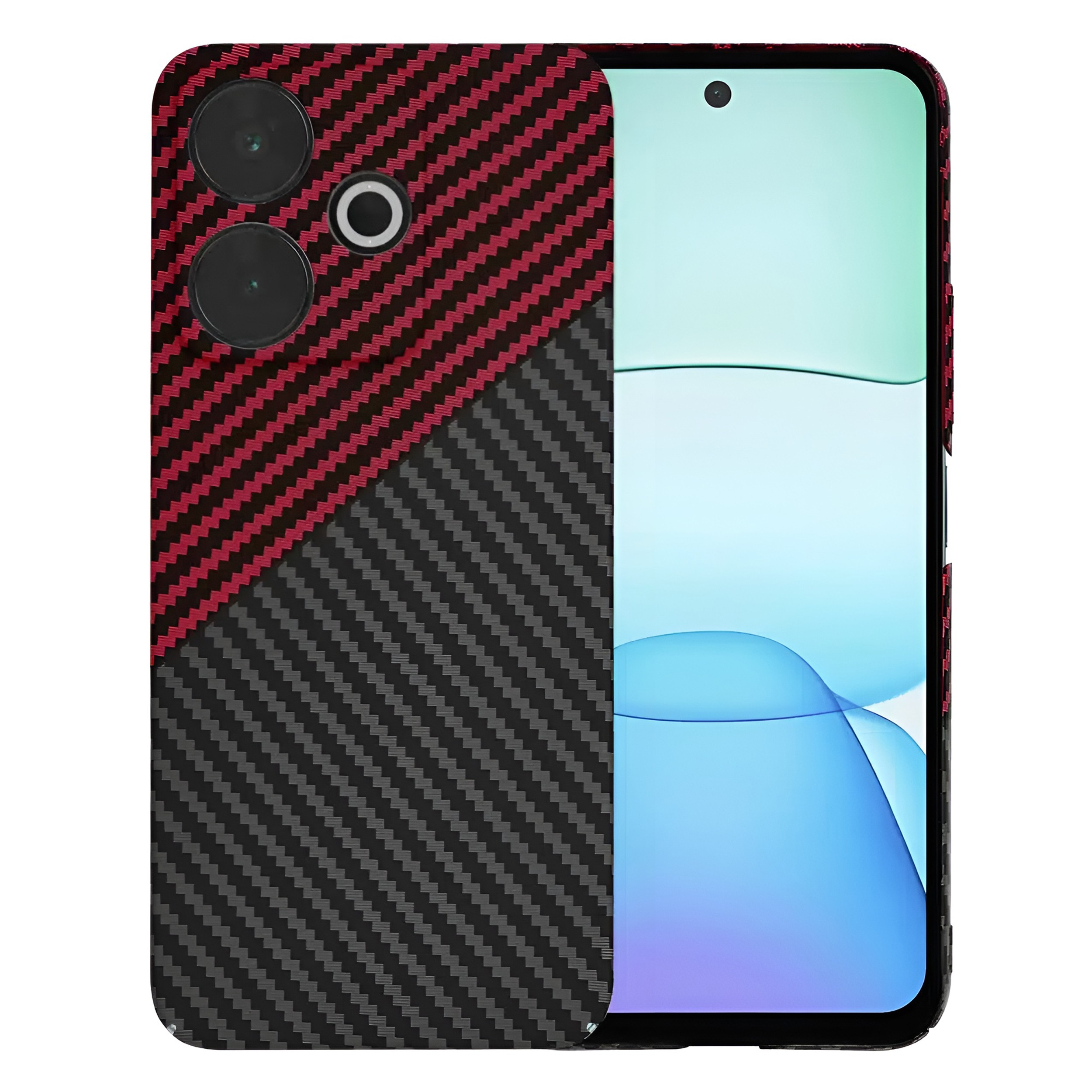 Techsuit Xiaomi Redmi 13 / Poco M6 4G Carbonite Fibershell Θήκη Σκληρή - Red Vortex