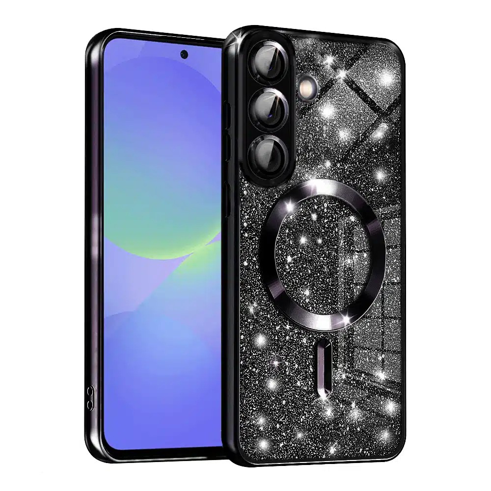 Techsuit Samsung Galaxy A36 5G / A56 5G Magsafe Luxury Glitter Θήκη Σιλικόνης - Black
