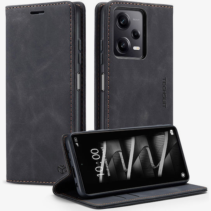 Techsuit Xiaomi Redmi 14C 4G / Poco C75 Confy Cover Θήκη Βιβλίο - Black