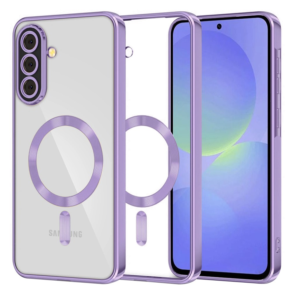 Techsuit Samsung Galaxy A36 5G / A56 5G MagSafe Luxury Crystal Θήκη με Πλαίσιο Σιλικόνης Διάφανη - Light Purple