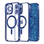 Techsuit iPhone 16 Pro MagSafe Luxury Glitter Θήκη Με Πλαίσιο Σιλικόνης Διάφανη - Deep Blue