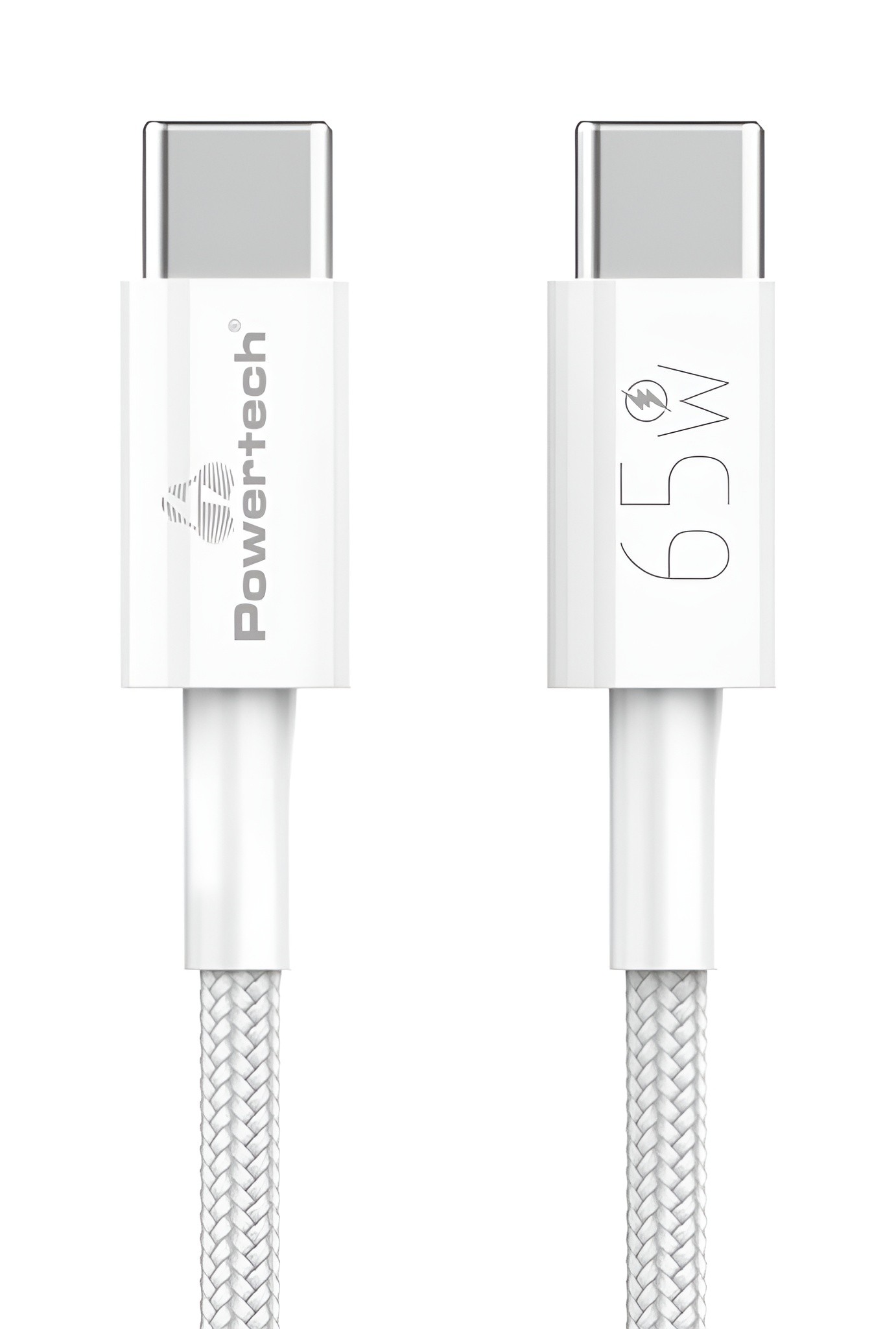 Powertech USB-C to USB-C 65W 1m White (PTR-0181)