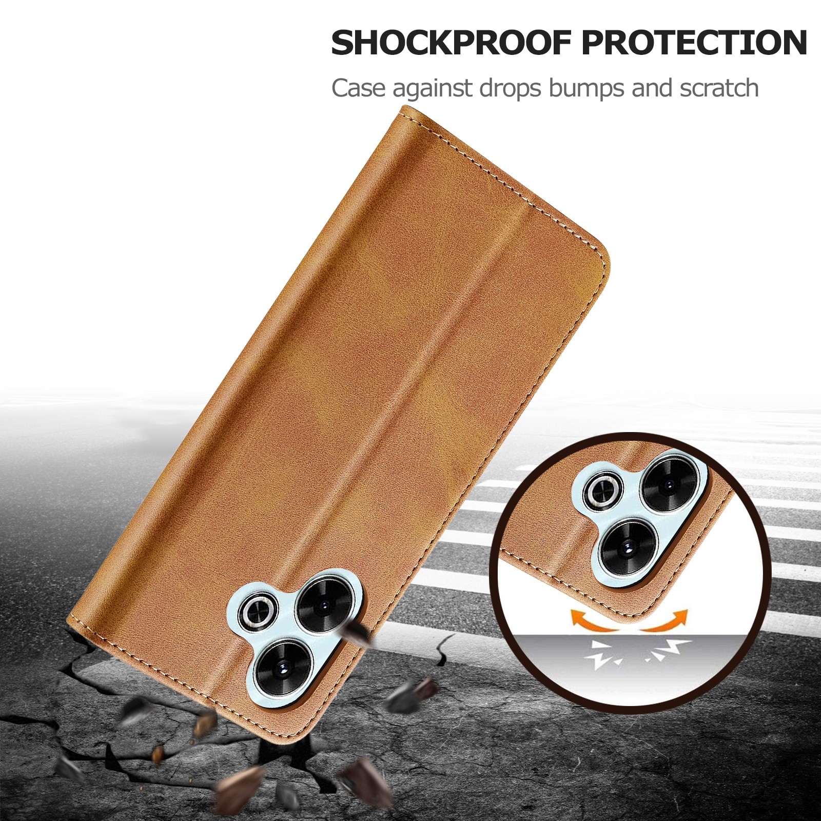 LC.IMEEKE Xiaomi Redmi 13 4G Calf Texture Θήκη Βιβλίο - Brown