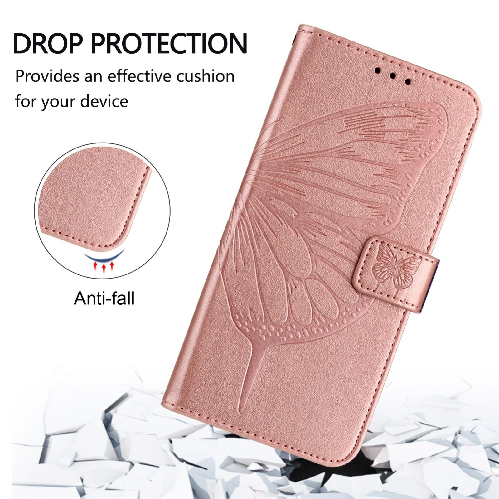 Tel1 Xiaomi Poco M7 Pro Embossed Butterfly Θήκη Βιβλίο - Pink