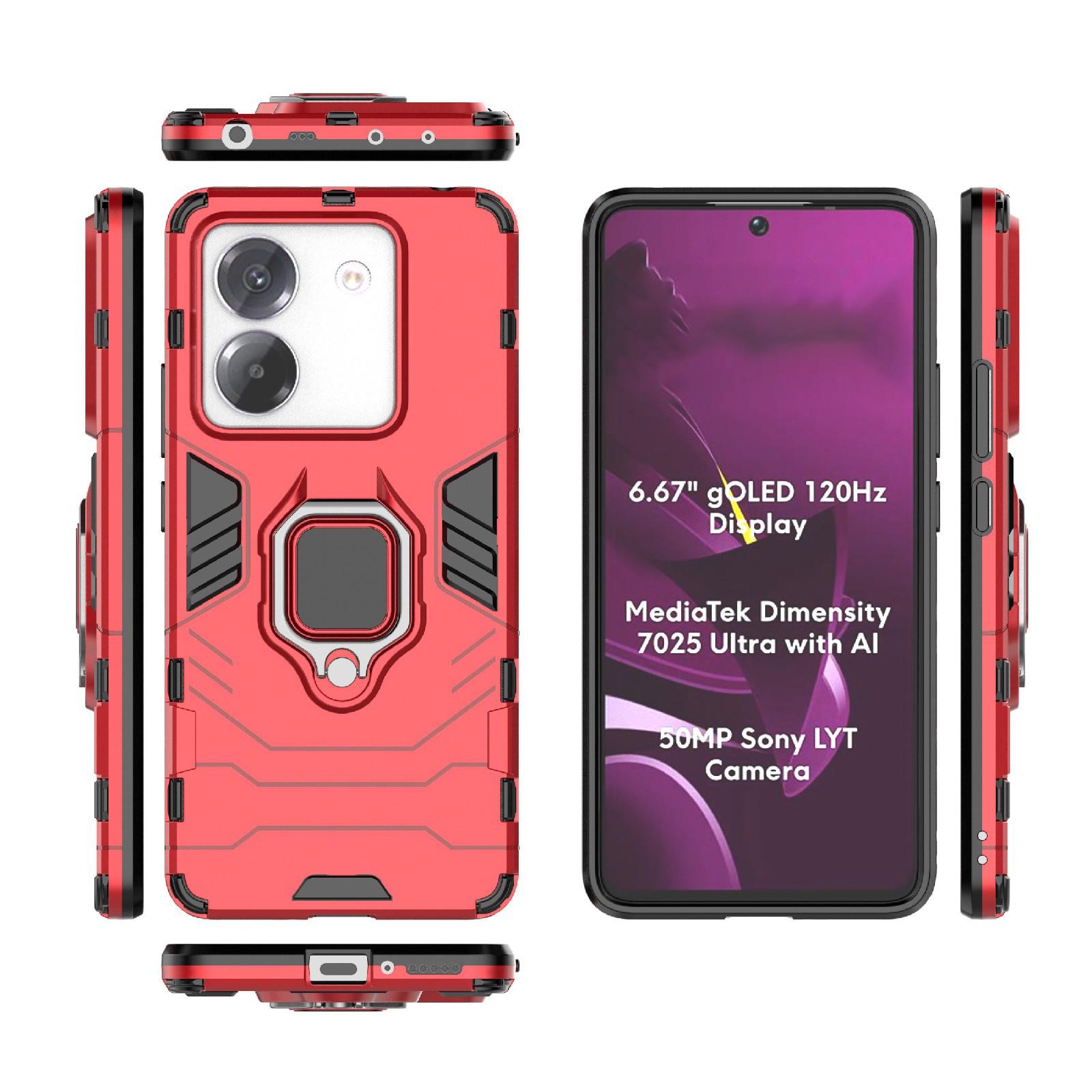 Forcell Xiaomi Poco M7 Pro Magnetic Ring Holder Θήκη Σκληρή - Red