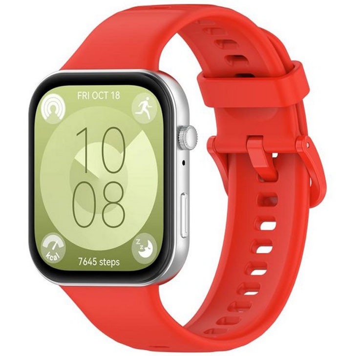 Λουράκι Huawei Watch Fit 3 / 4 / 4 Pro Silicone Solid Color - Red