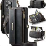 CaseMe C39 iPhone 15 Pro RFID Δερμάτινη Θήκη Πορτοφόλι με Τσαντάκι - Black