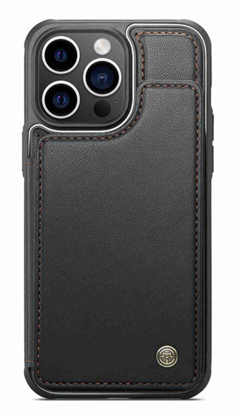 CaseMe C22 iPhone 15 Pro Max Card Wallet RFID Θήκη Δερμάτινη - Black