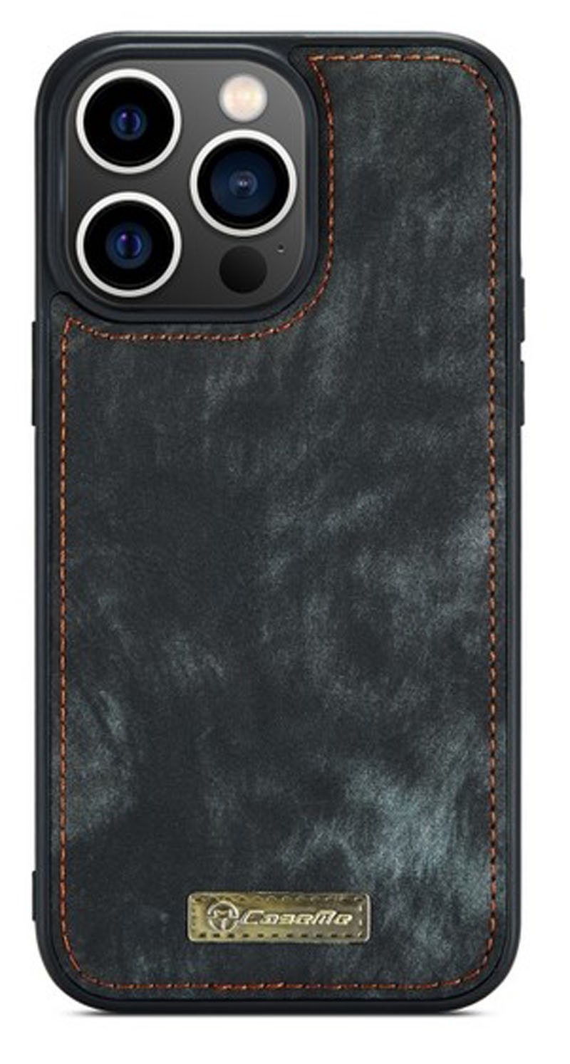 CaseMe 008 iPhone 15 Pro Max Θήκη Πορτοφόλι με Αποσπώμενη Θήκη Σιλικόνης - Black