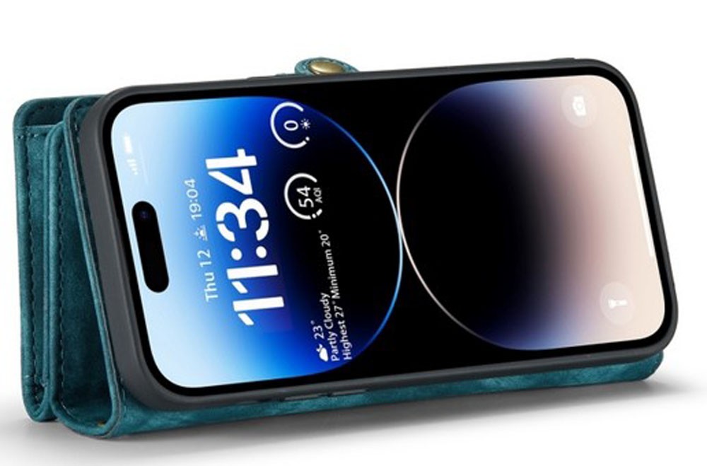 CaseMe 008 iPhone 15 Pro Max Θήκη Πορτοφόλι με Αποσπώμενη Θήκη Σιλικόνης - Blue