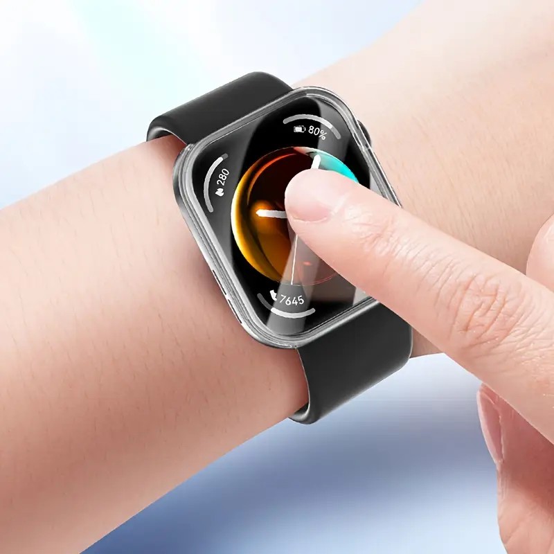 Huawei Watch Fit 4 Pro Screen Protector + Electroplated TPU Soft Case Silver
