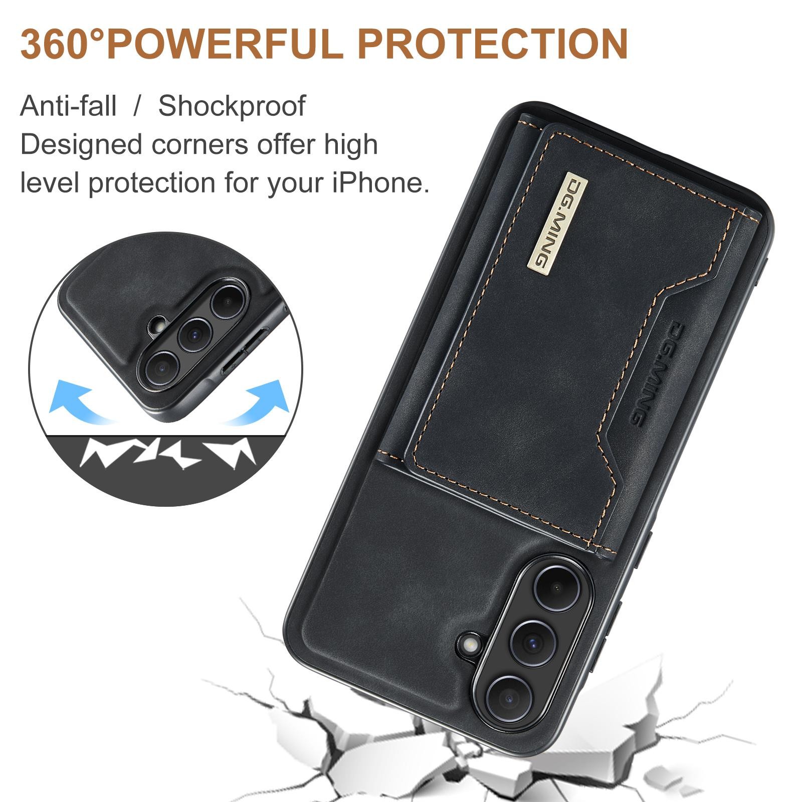 DG.MING M2 Series Samsung Galaxy A35 5G 3-Fold Wallet Card Θήκη Δερματίνης - Black