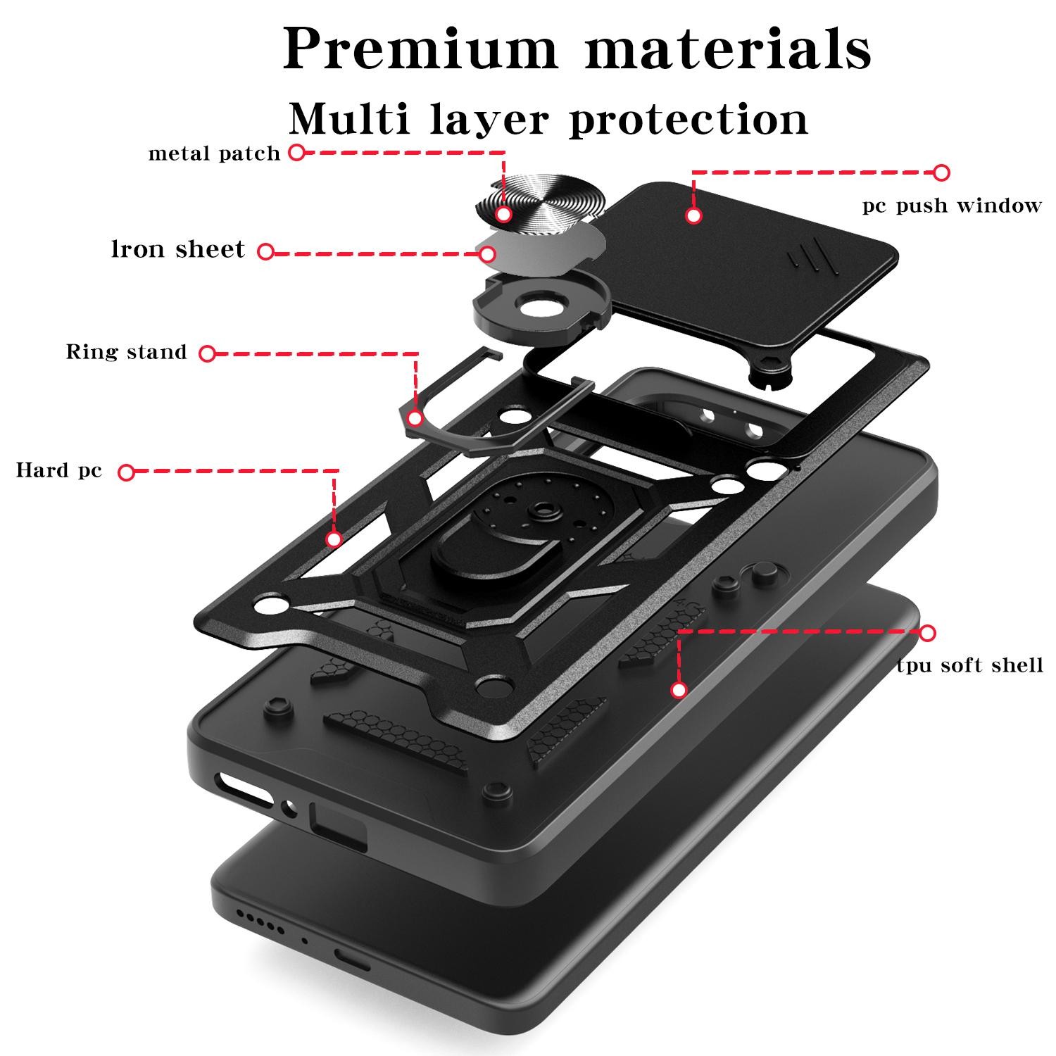 Forcell Xiaomi Poco M7 Pro 5G Camshield Protect Θήκη Σκληρή - Red
