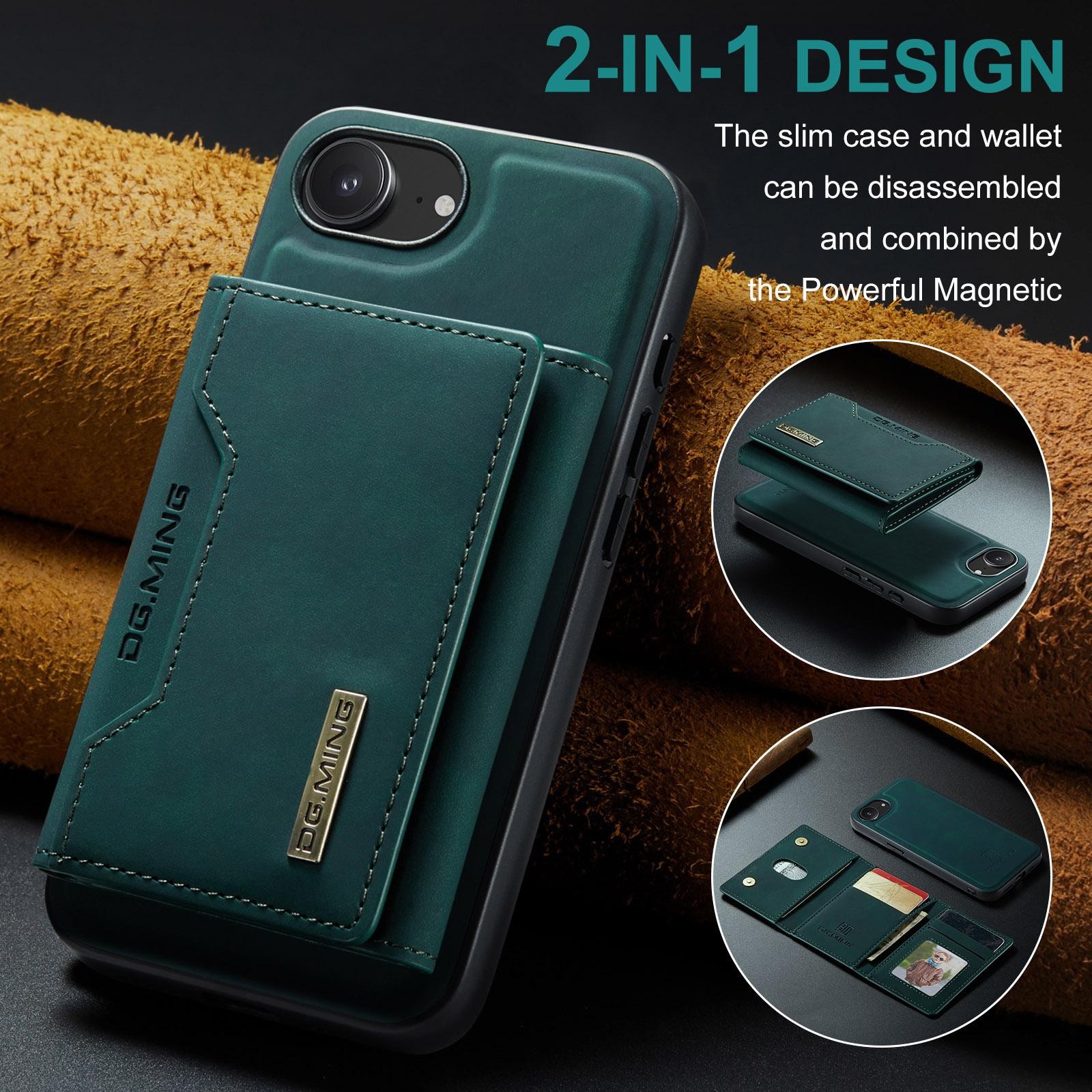 DG.MING M2 Series iPhone 16e 3-Fold Wallet Card Θήκη Δερματίνης - Green