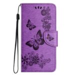 Tel1 iPhone 16e Butterfly Flowers Θήκη Βιβλίο - Purple