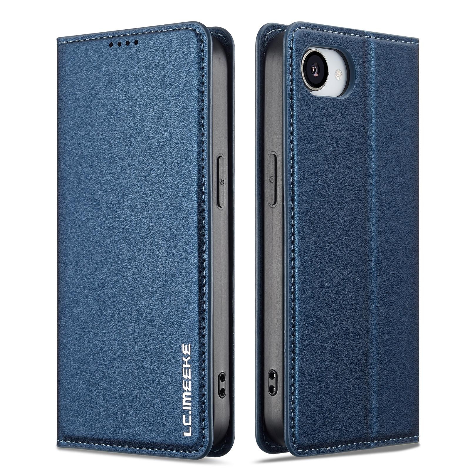 LC.IMEEKE iPhone 16e Flip Vintage Θήκη Βιβλίο - Blue