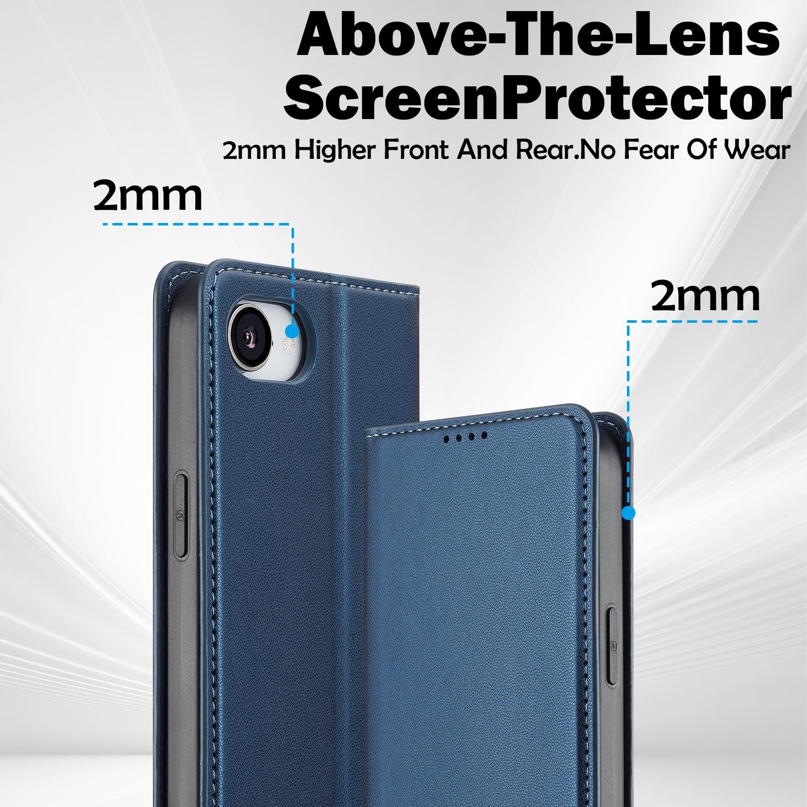 LC.IMEEKE iPhone 16e Flip Vintage Θήκη Βιβλίο - Blue