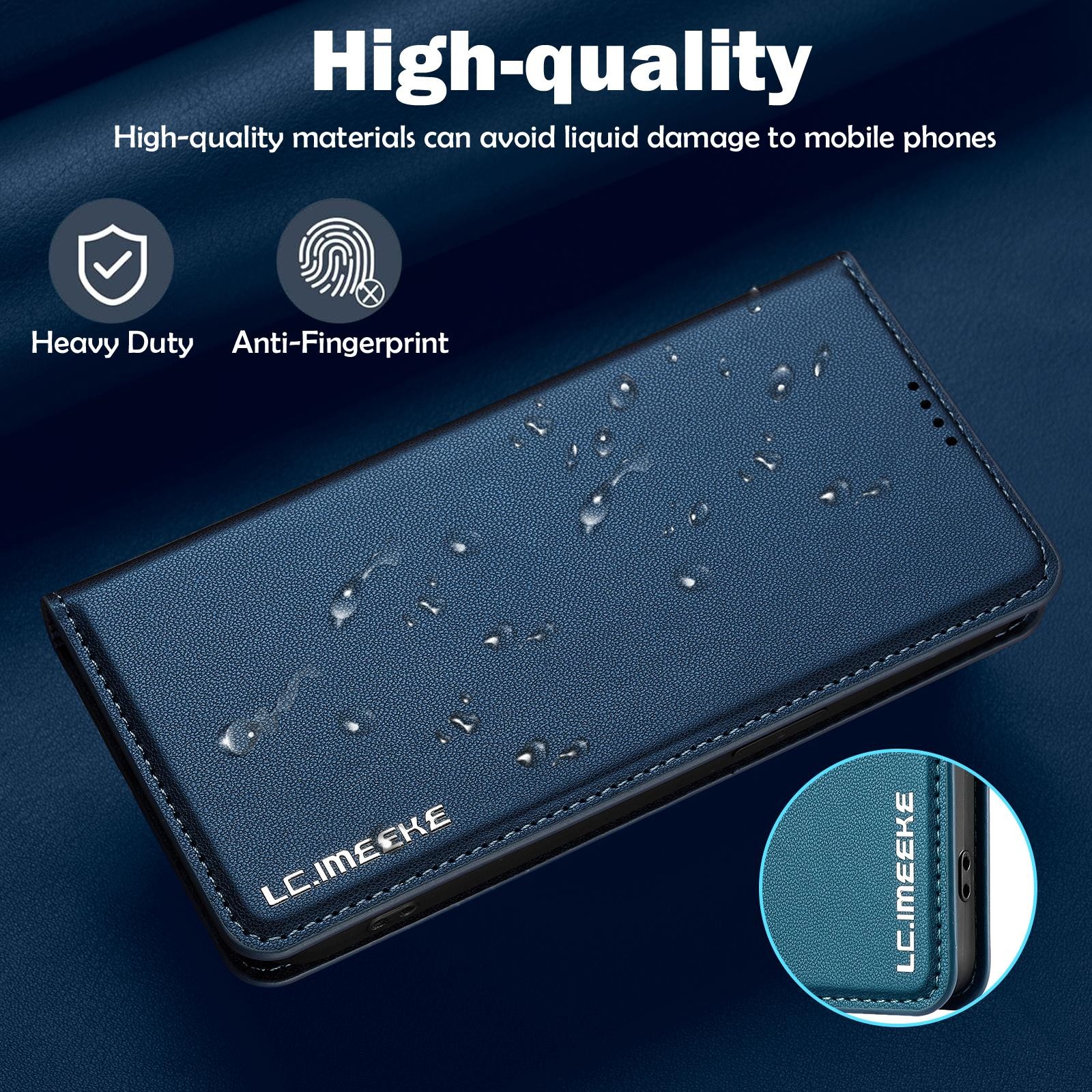 LC.IMEEKE iPhone 16e Flip Vintage Θήκη Βιβλίο - Blue