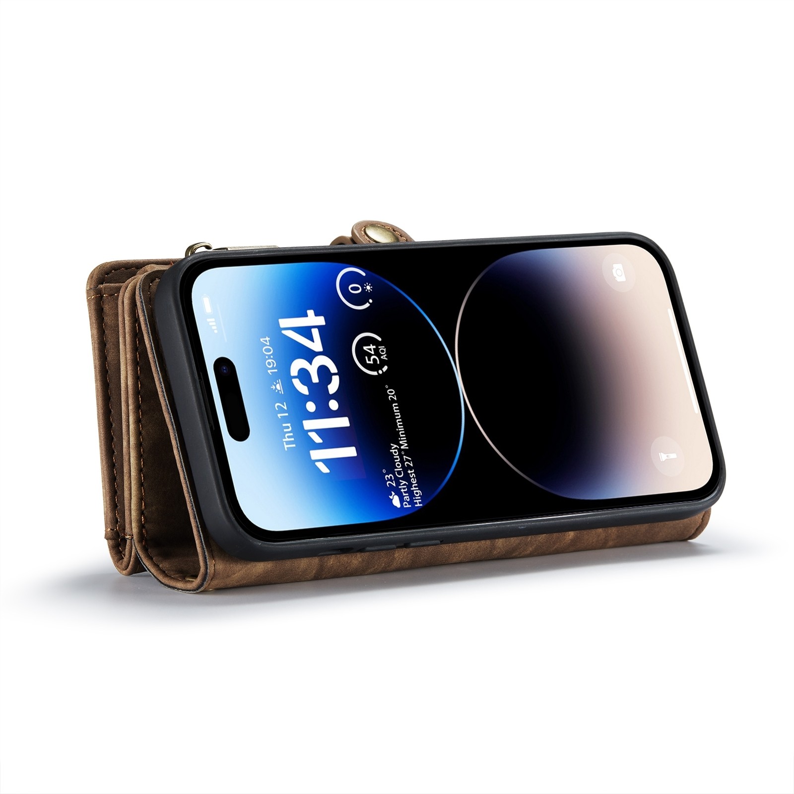 CaseMe 008 iPhone 15 Pro Max Θήκη Πορτοφόλι με Αποσπώμενη Θήκη Σιλικόνης - Brown