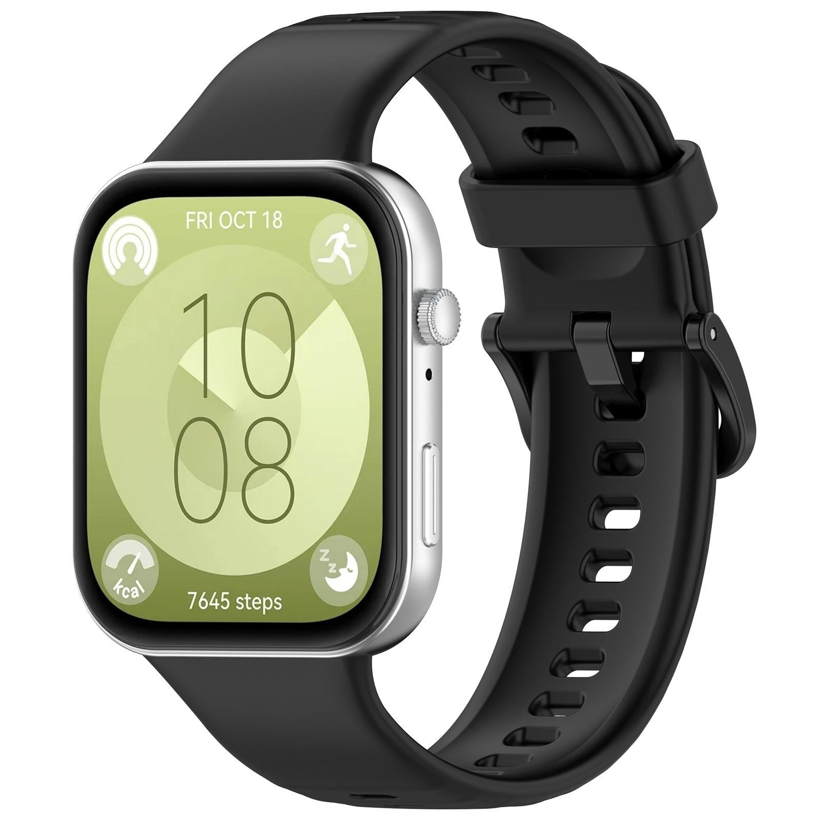 Λουράκι Huawei Watch Fit 3 / 4 / 4 Pro Silicone Solid Color - Black