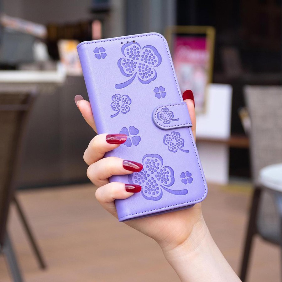 Tel Samsung Galaxy A35 5G Flowers Θήκη Βιβλίο - Purple