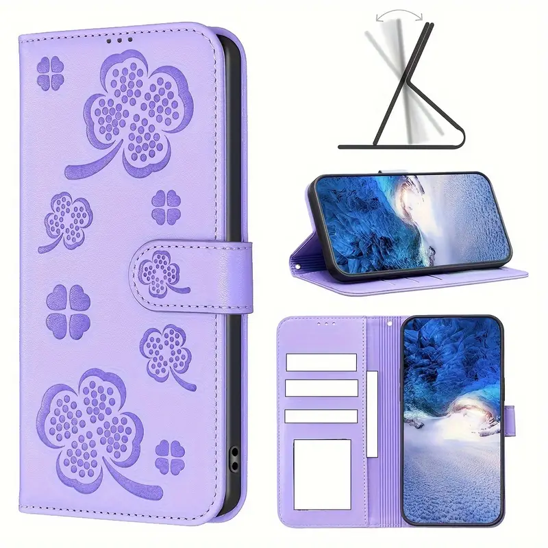 Tel Samsung Galaxy A35 5G Flowers Θήκη Βιβλίο - Purple