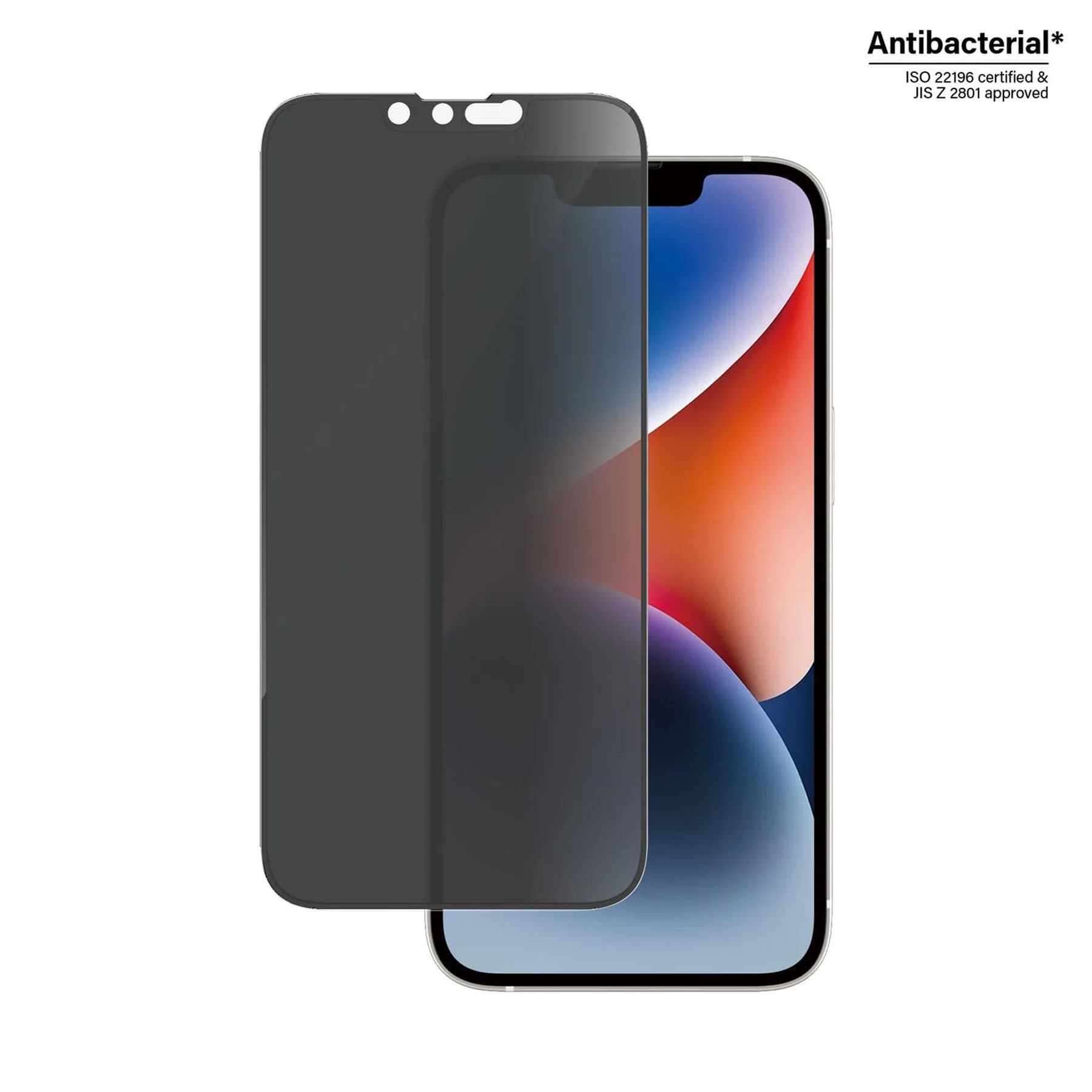 iPhone 14 / 13 / 13 Pro / 16e Προστασία Οθόνης Φιμέ Panzer Glass™ Privacy Full Glue Tempered Glass