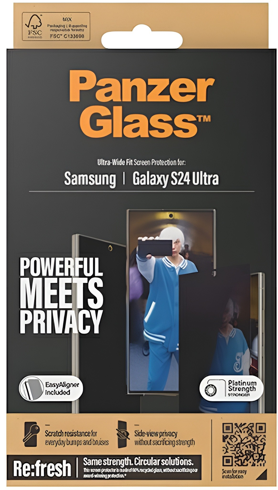 Samsung Galaxy S24 Ultra 5G Προστασία Οθόνης Φιμέ Panzer Glass™ Privacy Full Glue Tempered Glass