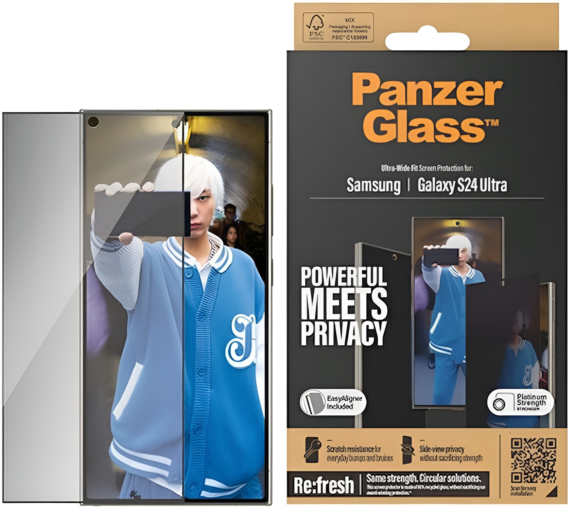 Samsung Galaxy S24 Ultra 5G Προστασία Οθόνης Φιμέ Panzer Glass™ Privacy Full Glue Tempered Glass