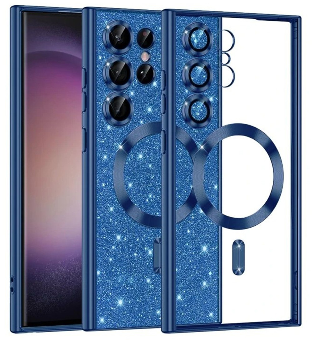 Techsuit Samsung Galaxy S25 Ultra Luxury Glitter Magsafe Θήκη Σιλικόνης - Deep Blue