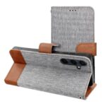 Tel1 Samsung Galaxy A52 4G / A52 5G / A52s Jeans Θήκη Βιβλίο - Gray Brown