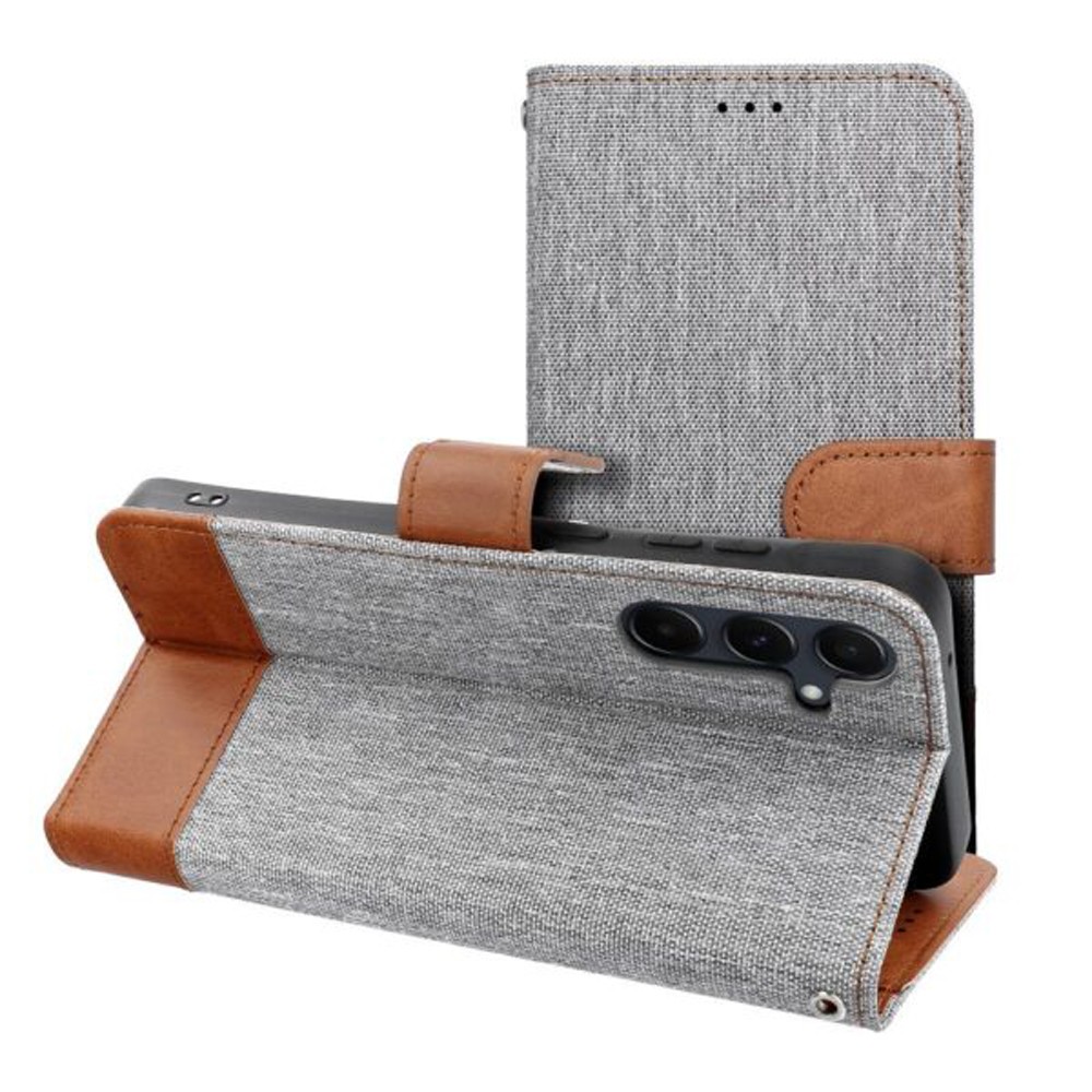 Tel1 Samsung Galaxy A52 4G / A52 5G / A52s Jeans Θήκη Βιβλίο - Gray Brown