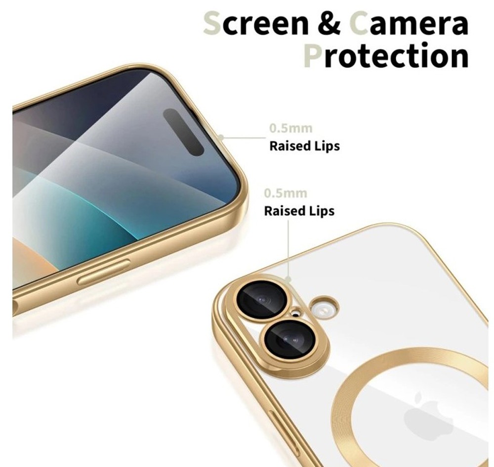 Techsuit iPhone 17 MagSafe Luxury Crystal Θήκη με Πλαίσιο Σιλικόνης Διάφανη - Black