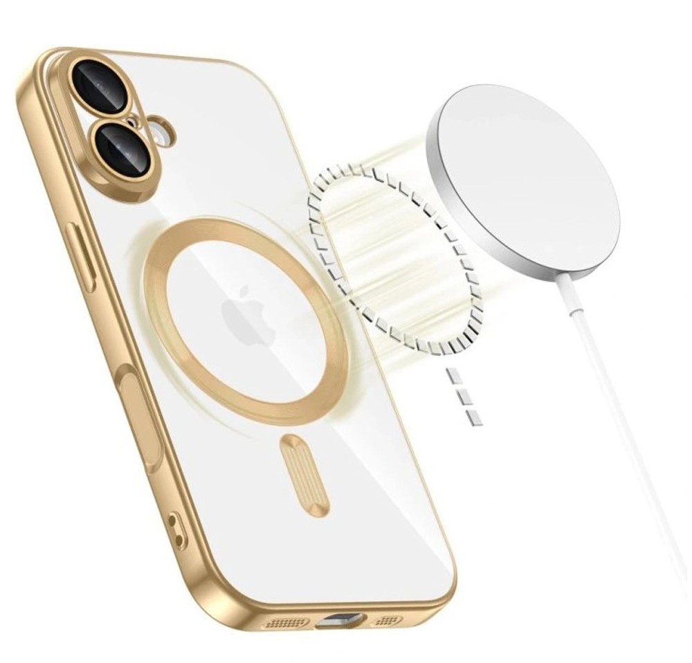 Techsuit iPhone 17 MagSafe Luxury Crystal Θήκη με Πλαίσιο Σιλικόνης Διάφανη - Pink