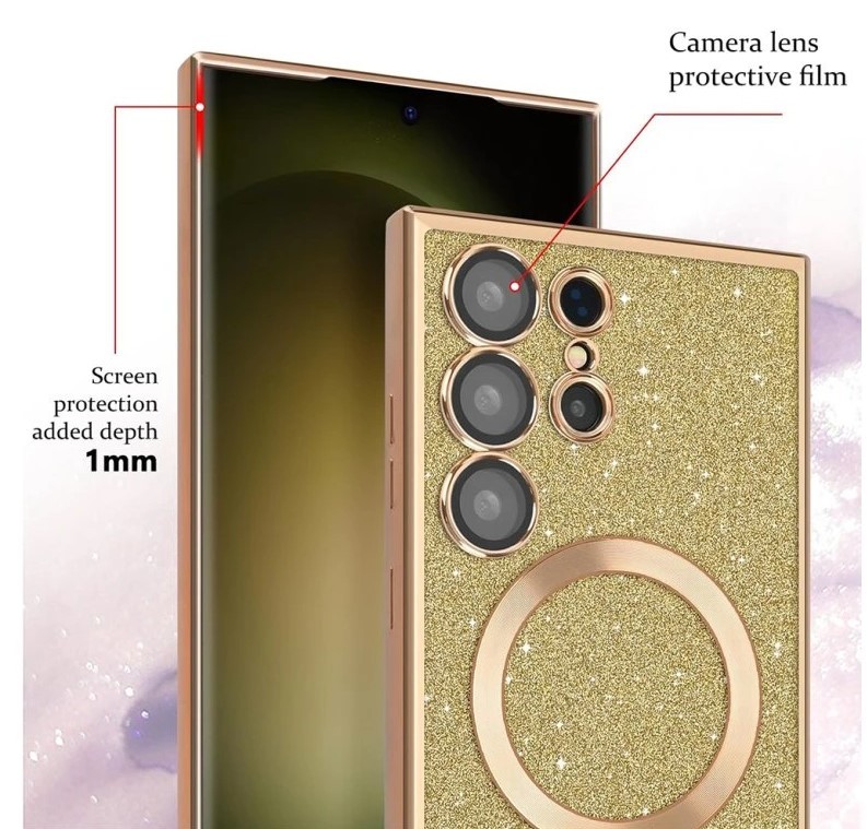 Techsuit iPhone 17 Air MagSafe Luxury Glitter Θήκη με Πλαίσιο Σιλικόνης Διάφανη - Deep Blue