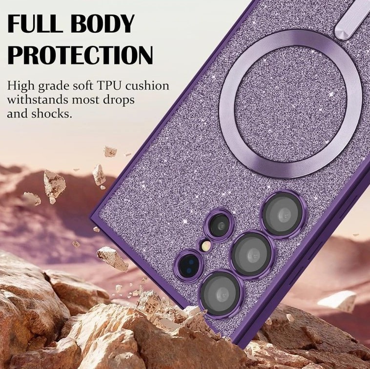 Techsuit iPhone 17 Air MagSafe Luxury Glitter Θήκη με Πλαίσιο Σιλικόνης Διάφανη - Gold