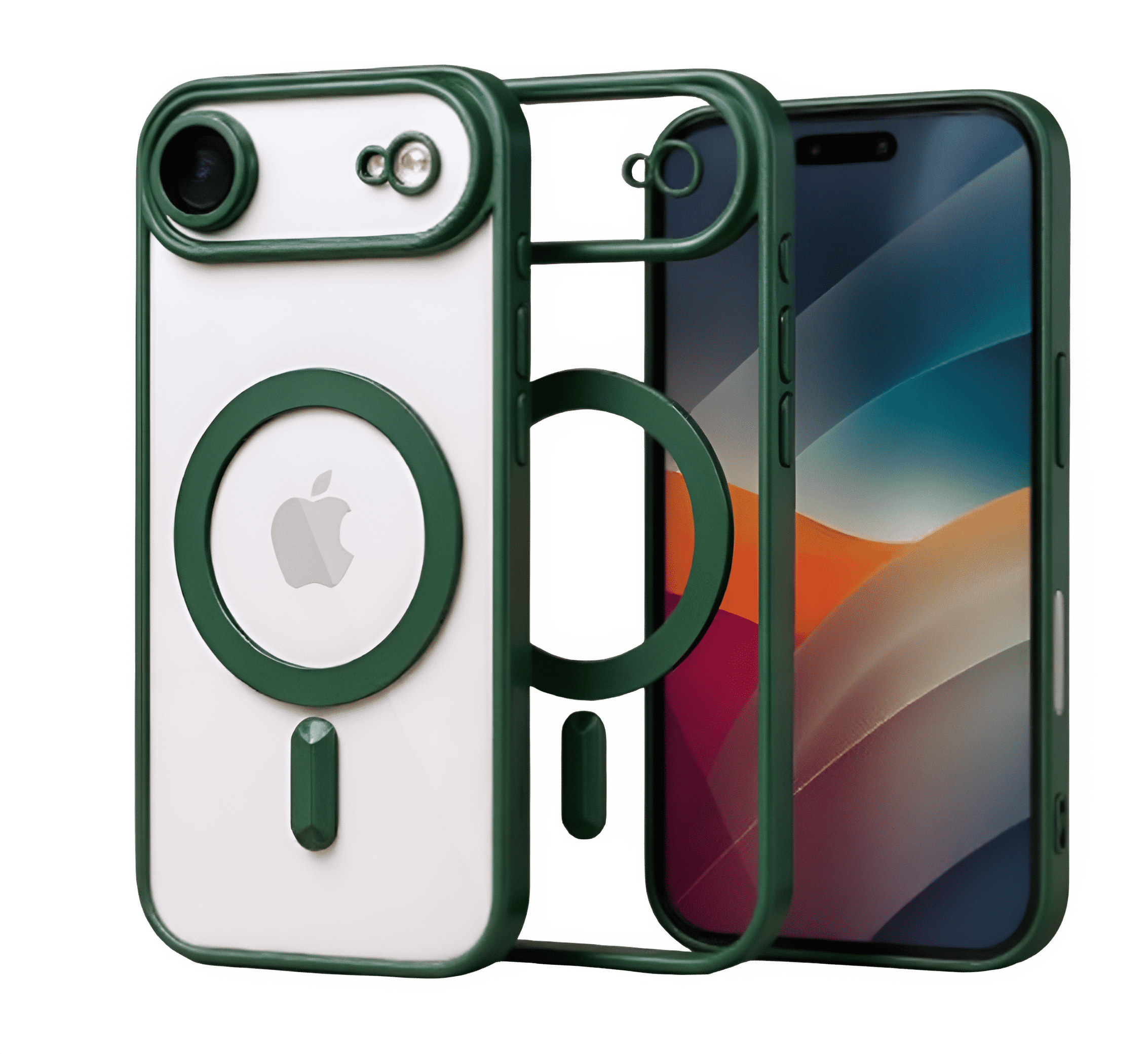 Techsuit iPhone 17 Air MagSafe Luxury Crystal Θήκη με Πλαίσιο Σιλικόνης Διάφανη - Deep Green