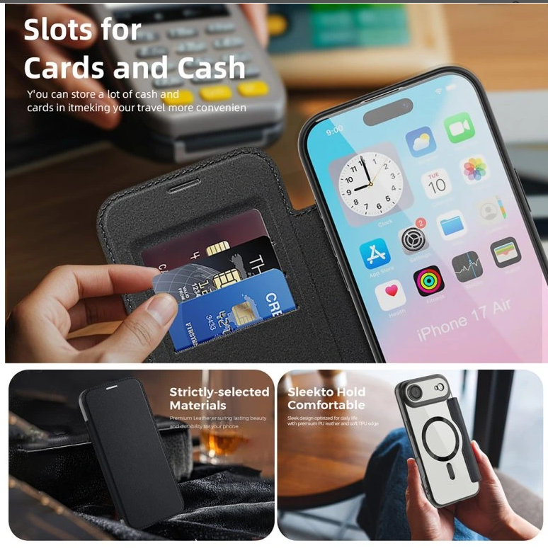 Techsuit iPhone 17 Pro SmartMag Θήκη Βιβλίο - Black