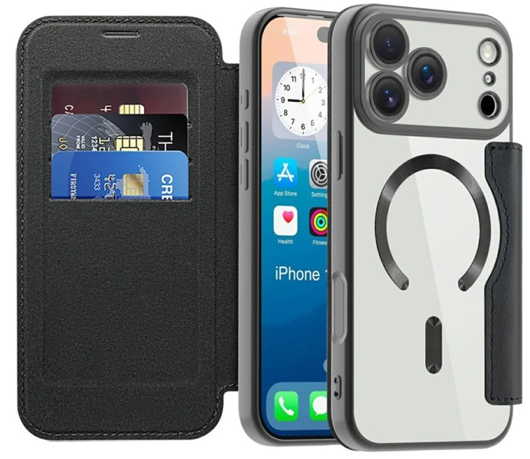Techsuit iPhone 17 Pro SmartMag Θήκη Βιβλίο - Black