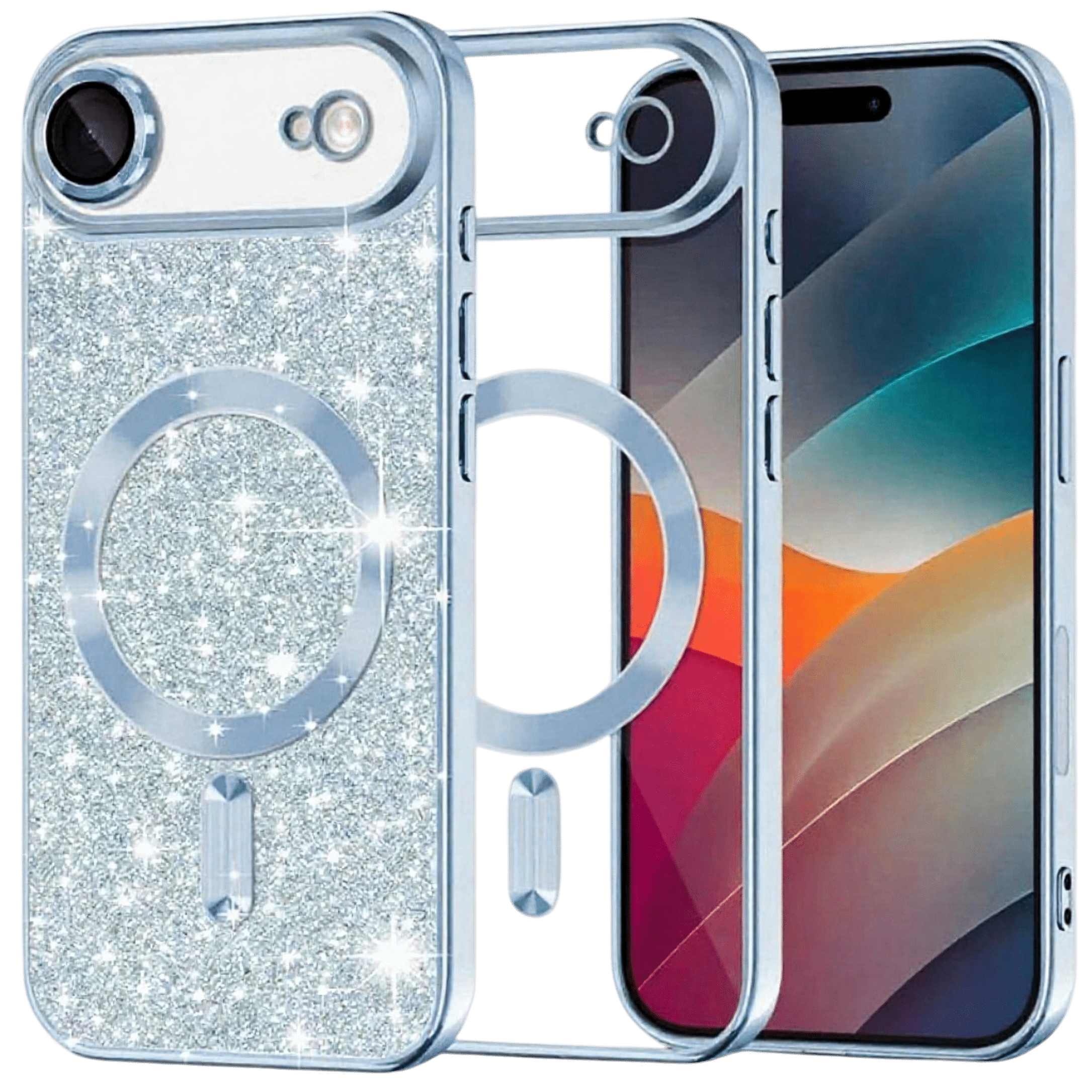 Techsuit iPhone 17 Air Luxury Glitter Θήκη Σιλικόνης Διάφανη - Light Blue